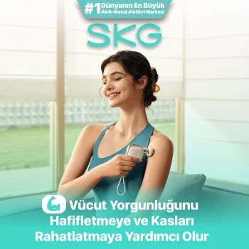 SKG FS300 Ultra Mini Masaj Tabancası - Şarjlı, Sessiz, Güçlü Titreşimli, Cep Boy, Taşınabilir - 2800 Rpm, 3 Başlıklı