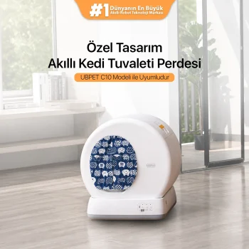 UBPet C10 Pro Uyumlu Kedi Tuvaleti Perdesi | Kum Dağılım Önleyici - Mıknatıslı Giriş, Premium Kumaş