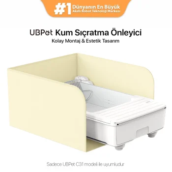 UBPet C31 Akıllı Kedi Tuvaleti Uyumlu Kum Sıçratma Önleyici - Kedi Tuvaleti Koruyucu Bariyer - Dayanıklı Tasarım